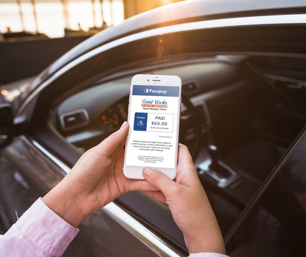 Use Facepay to pay your auto repair bill
