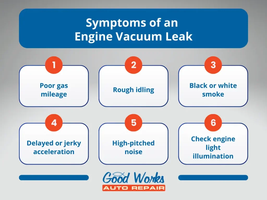 Common symptoms of an engine vacuum leak
