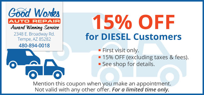 GWAR Diesel Service Coupon 15% OFF