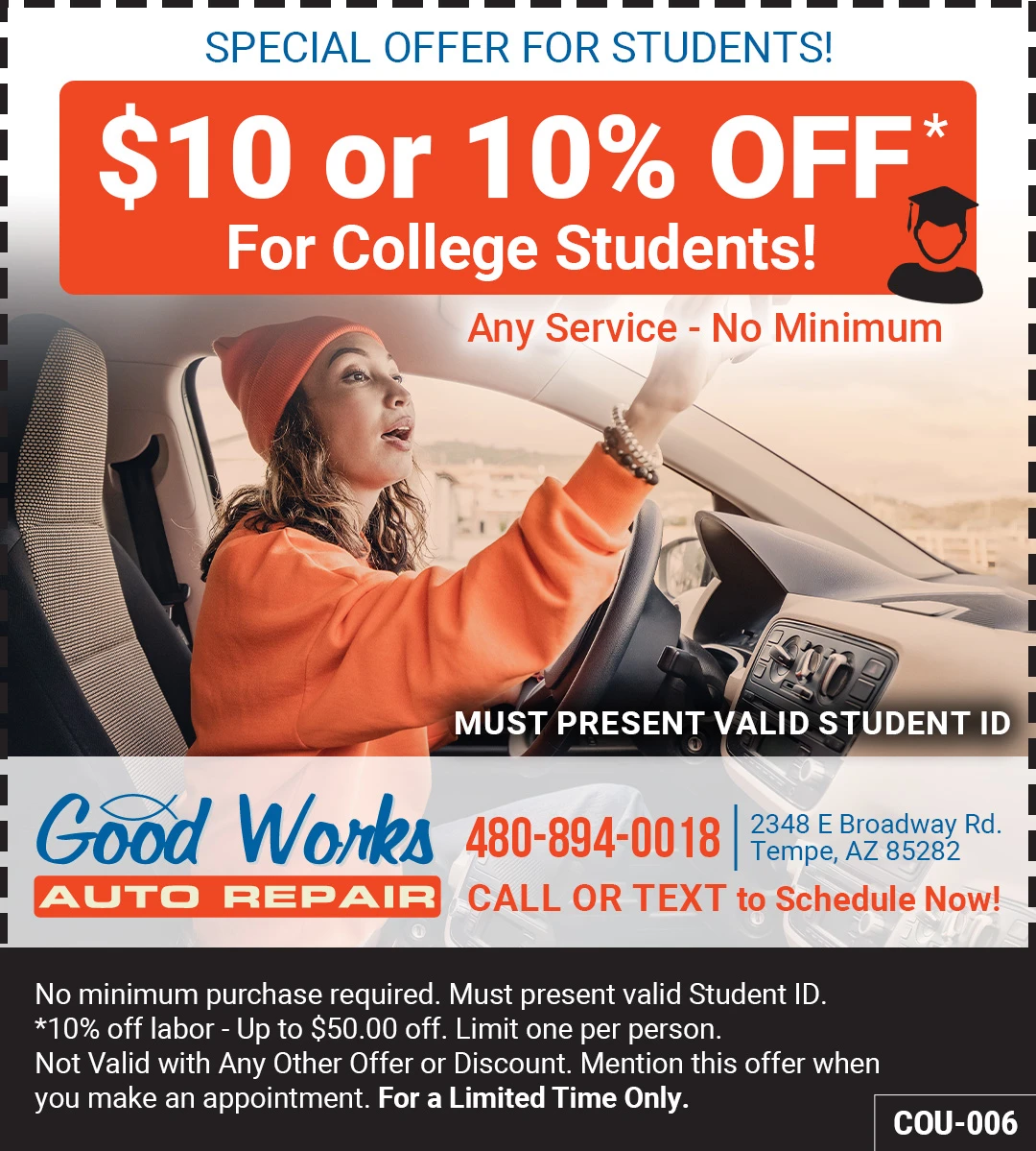 Auto repair coupon for college students