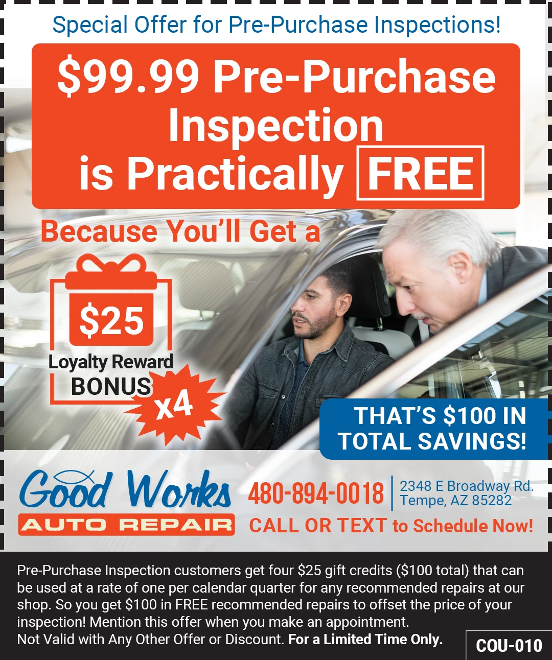 Pre Purchase Inspection Coupon